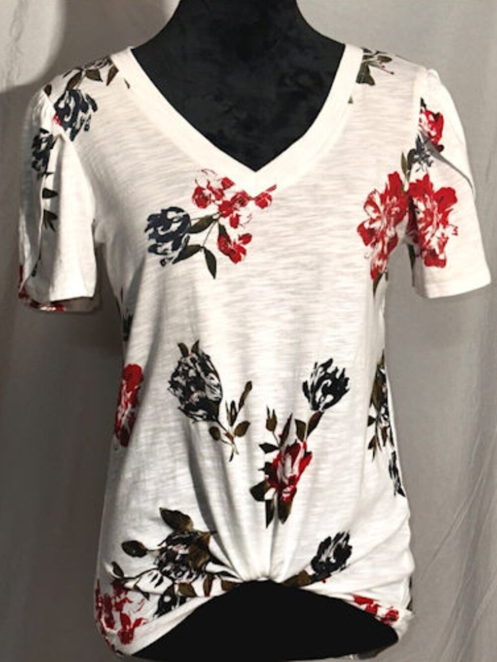 24/7 Flowered Top with Gathered Front, XS